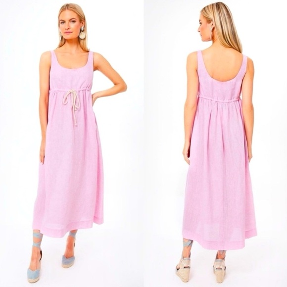 NWOT Tuckernuck Pomander Place Dress Sabella Maxi Linen in Pink XS - Picture 1 of 9